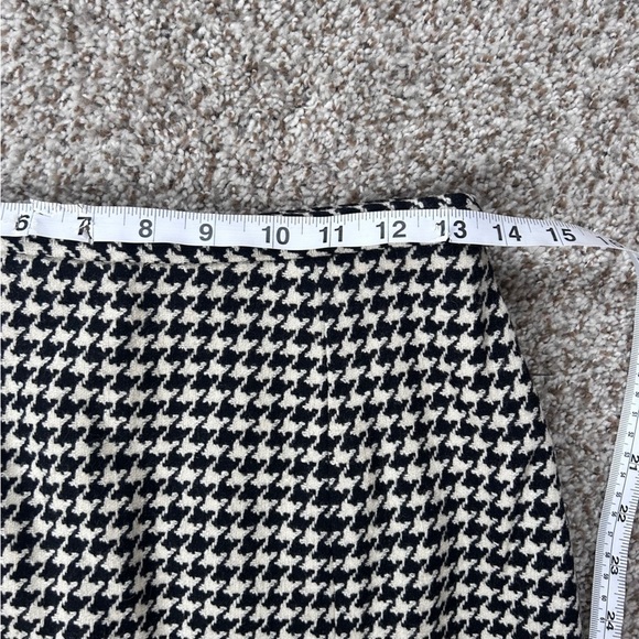 Vintage Elliott Lauren Black White Houndstooth Pencil Skirt Wool Blend Formal - Picture 6 of 7